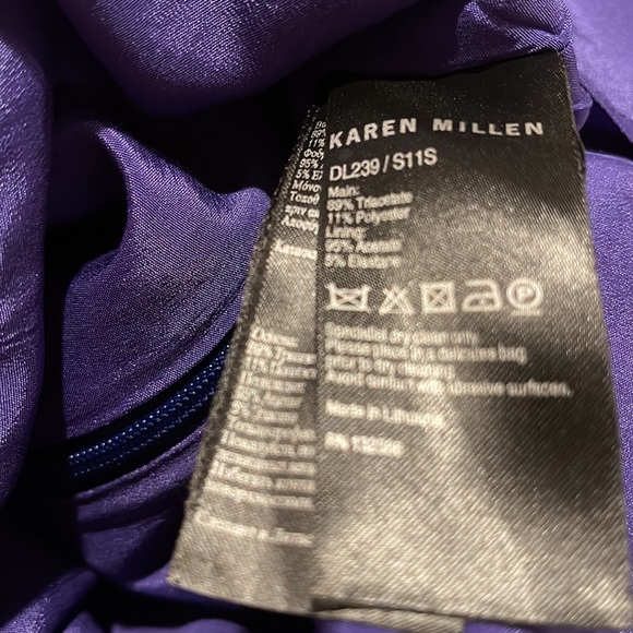 Karen Millen Sleeveless Tiered Royal Blue Drop Waist Mini  Dress Cocktail Size 8 - Picture 10 of 13